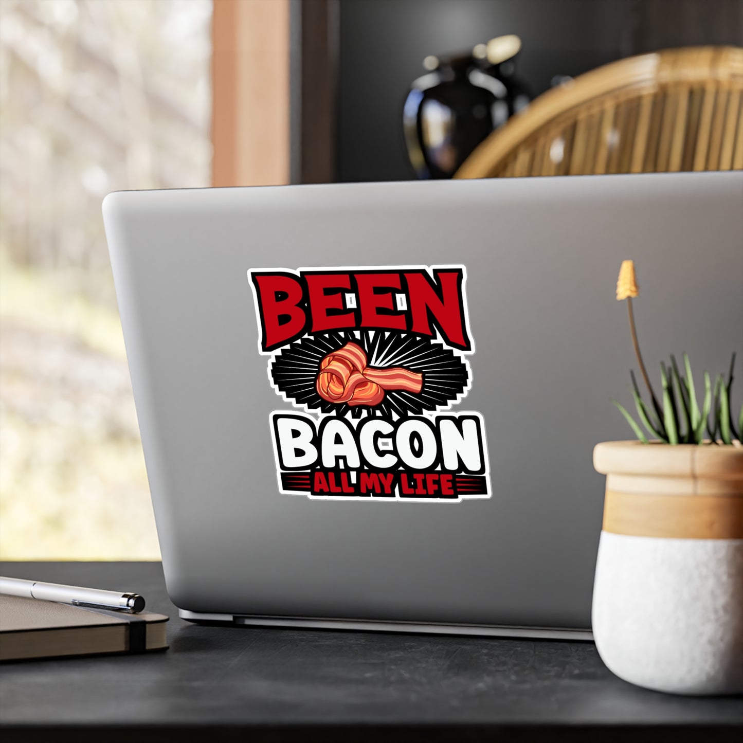 Been bacon all my life - Bacon Sticker for Car Window Laptop Sticker. Water Bottle Sticker, Vinyl Lard Decal, Strips Sticker - Bacon Gift