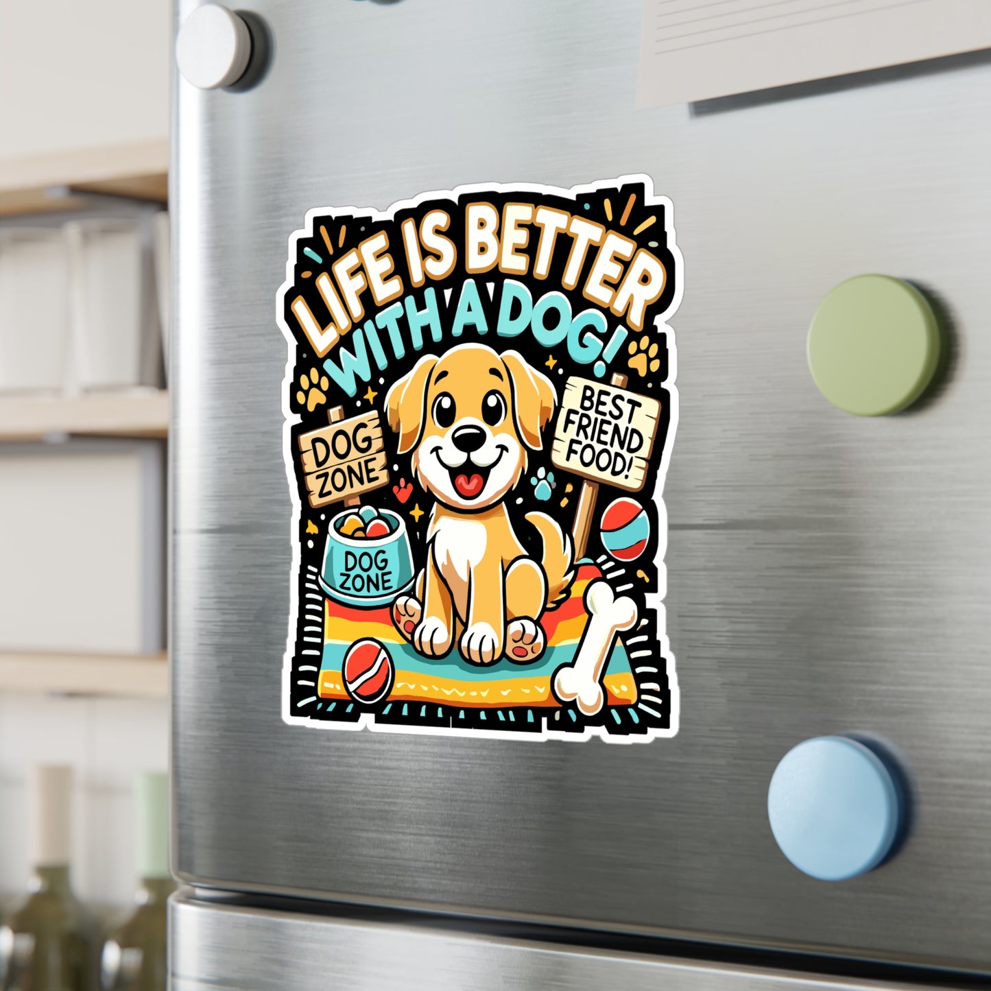 Life is Better with a Dog - Dog Sticker for Car Window Laptop Sticker. Water Bottle Sticker, Vinyl Puppy Decal, Dog zone Sticker - Dog Gift