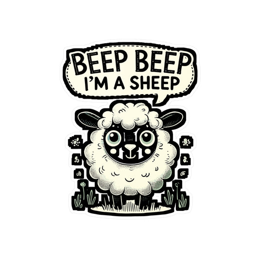 Beep Beep I'm A Sheep - Sheep Sticker for Car Window Laptop Sticker. Water Bottle Sticker, Vinyl Animal Decal, Humor Sticker - Sheep Gift