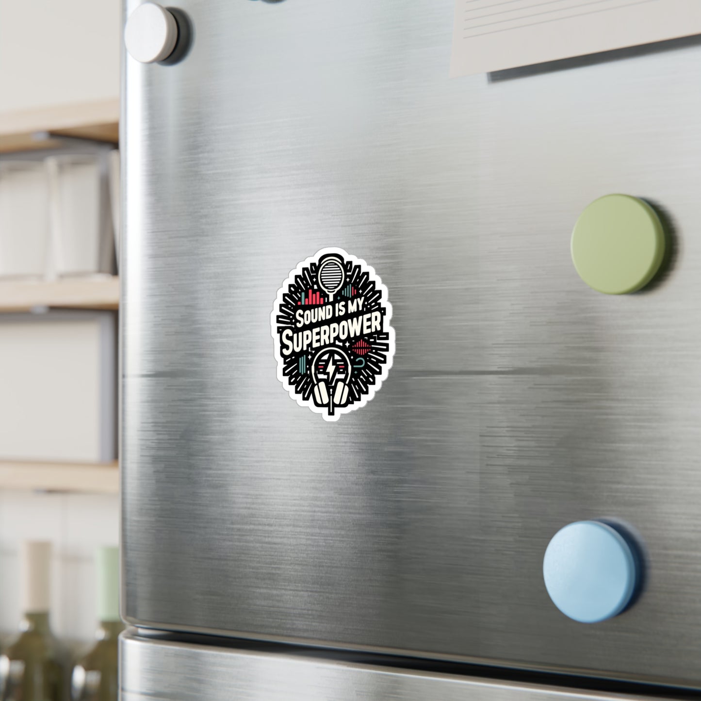 Sound is my superpower - Audio-engineer Sticker for Laptop Sticker. Water Bottle Sticker, Vinyl Monitor Decal - Audio-engineer Gift