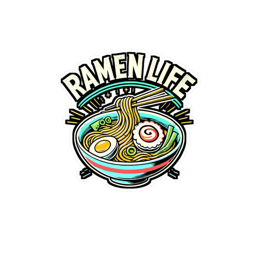 Ramen Life – Funny Ramen Noodles Sticker for Car, Laptop, Water Bottle, Window | Cute Vinyl Decal for Food Lovers, Anime Fans, Slurping Gift Idea, Japanese Accessory