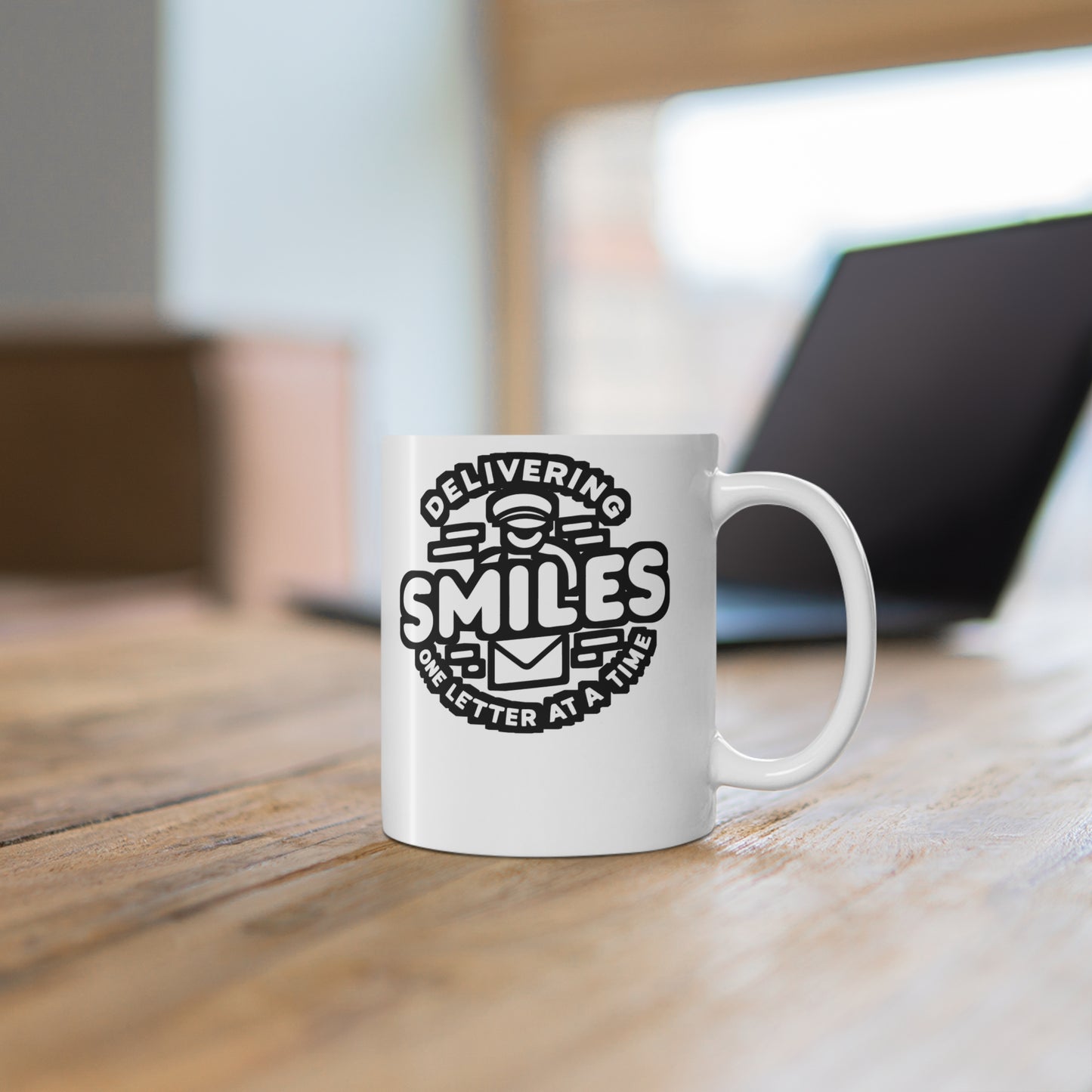 Delivering smiles, one letter at a time - Postal worker Mug for Coffee 11oz. Postal worker Cup, White ceramic, Funny postal worker Mug - Postal worker Gift