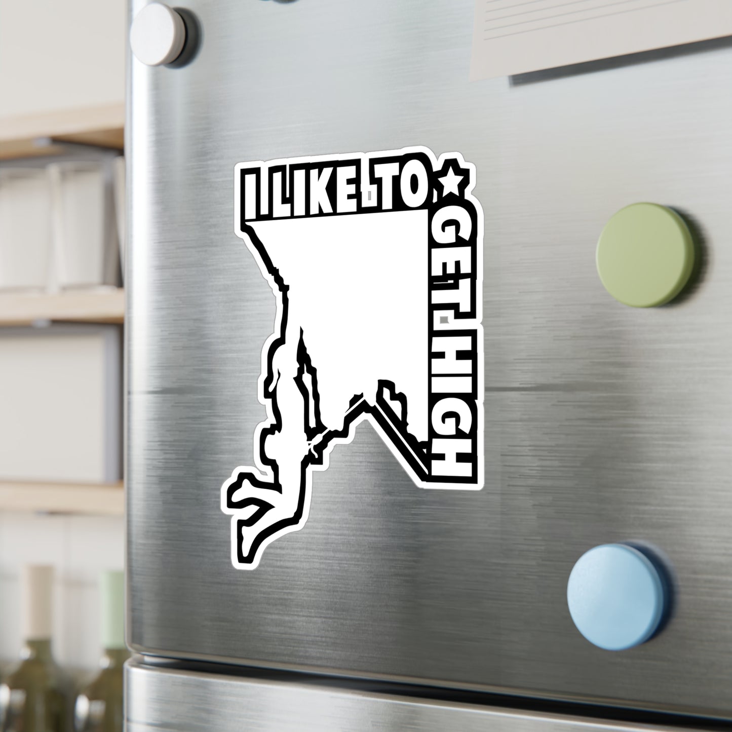 I Like To Get High - Climbing Sticker for Laptop Sticker. Water Bottle Sticker, Vinyl Bouldering Decal - Climbing Gift