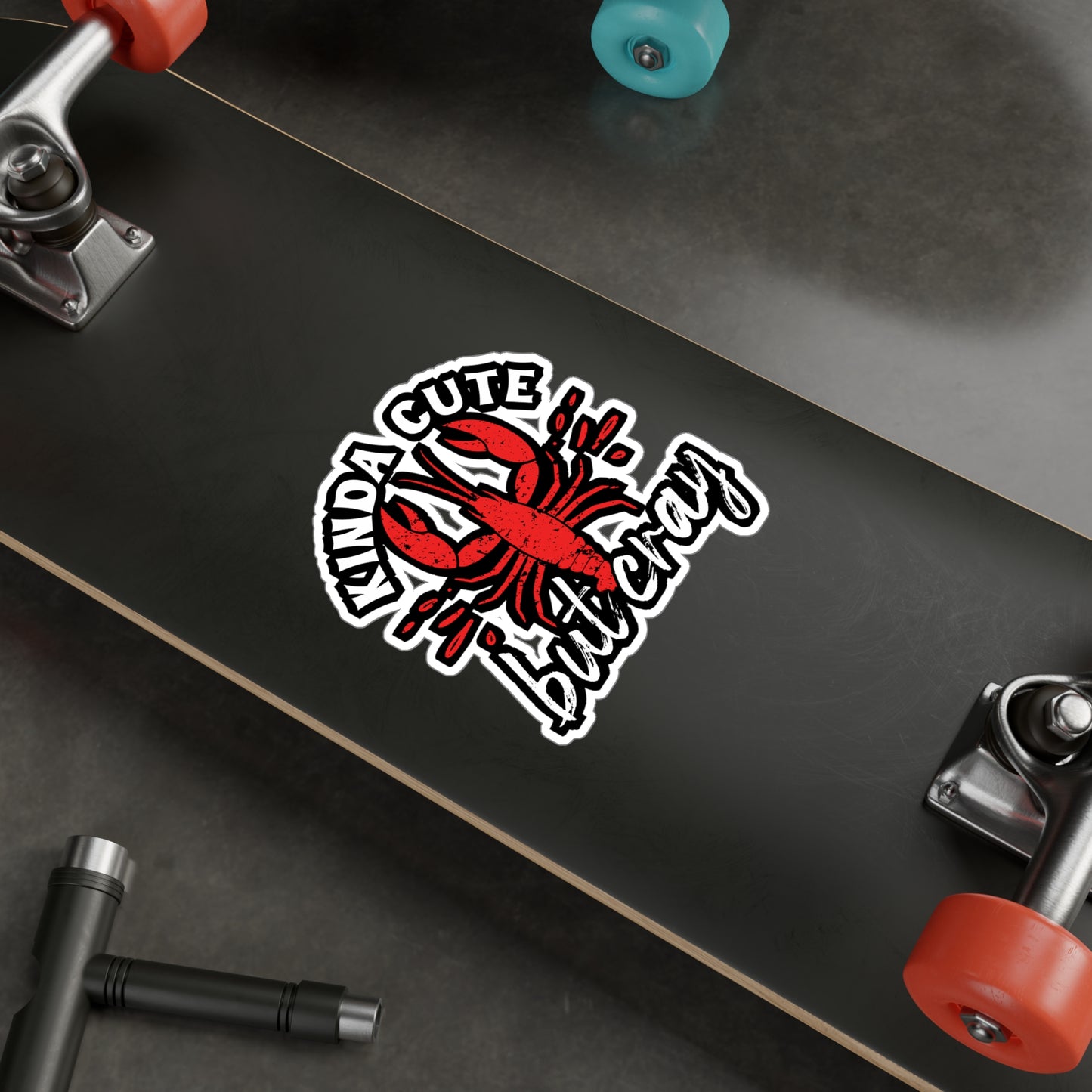 Kinda Cute Kinda Cray - Crawfish Sticker for Wall, Laptop, Window, Truck, Car Crawfish Gift Vinyl Crayfish Decal Sticker