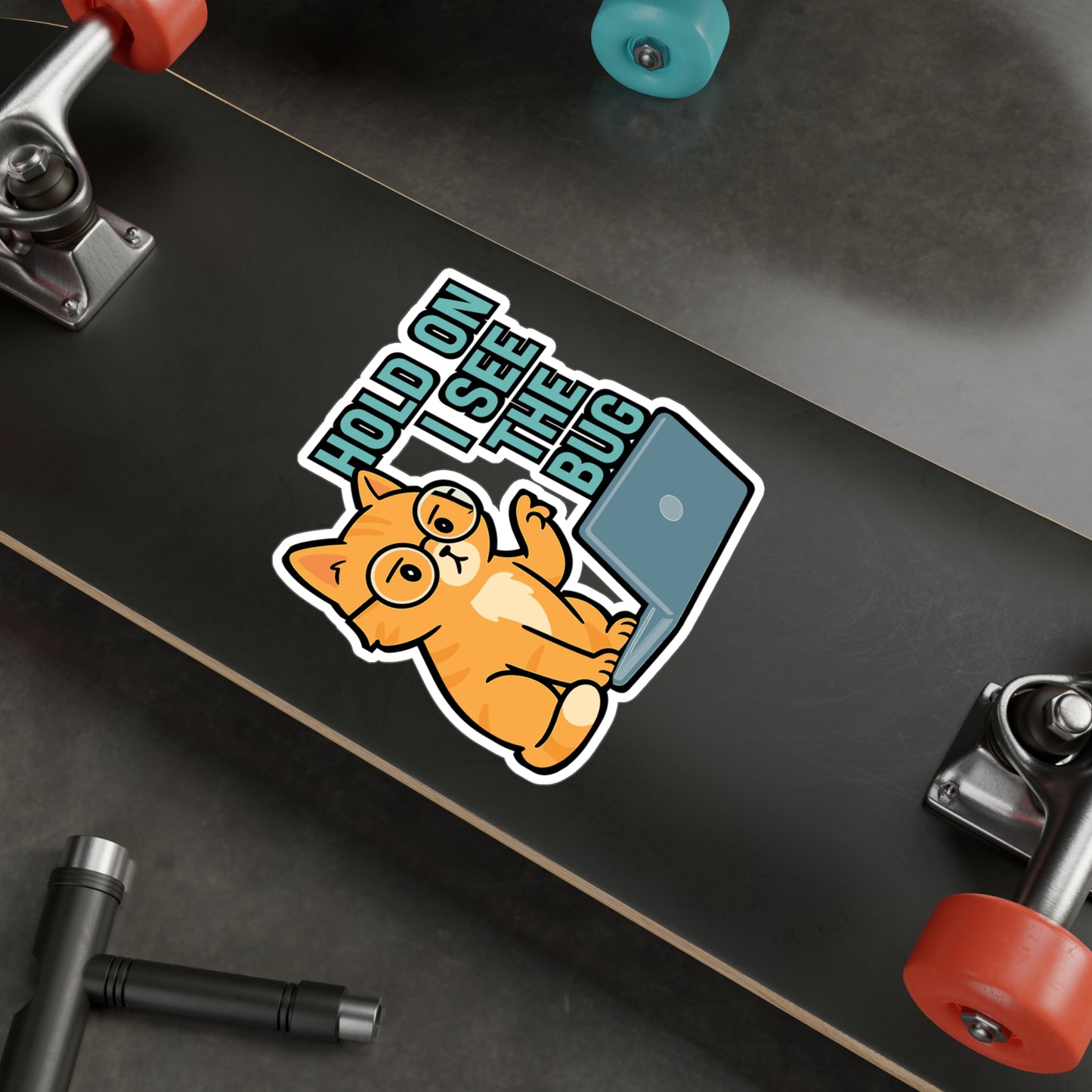 Programming Sticker – "Hold On I See The Bug" Funny Coding Decals for Developer, Debugging, Vinyl Waterproof Laptop or Water Bottle Accessory