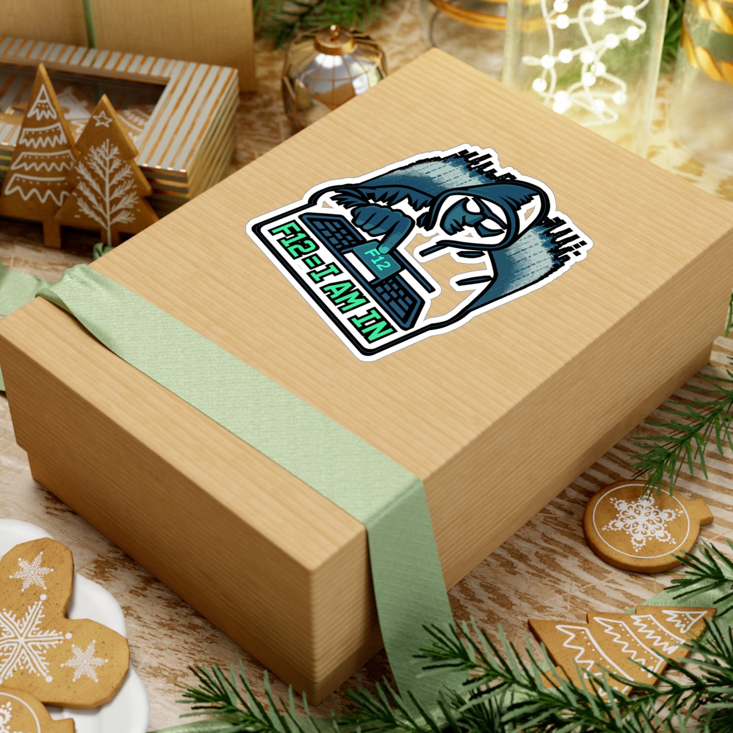 Hacker Sticker – F12 = I Am In Cyberpunk Decals for Laptop, Water Bottle, Coding Keyboard, Vinyl Waterproof Hacker Gift