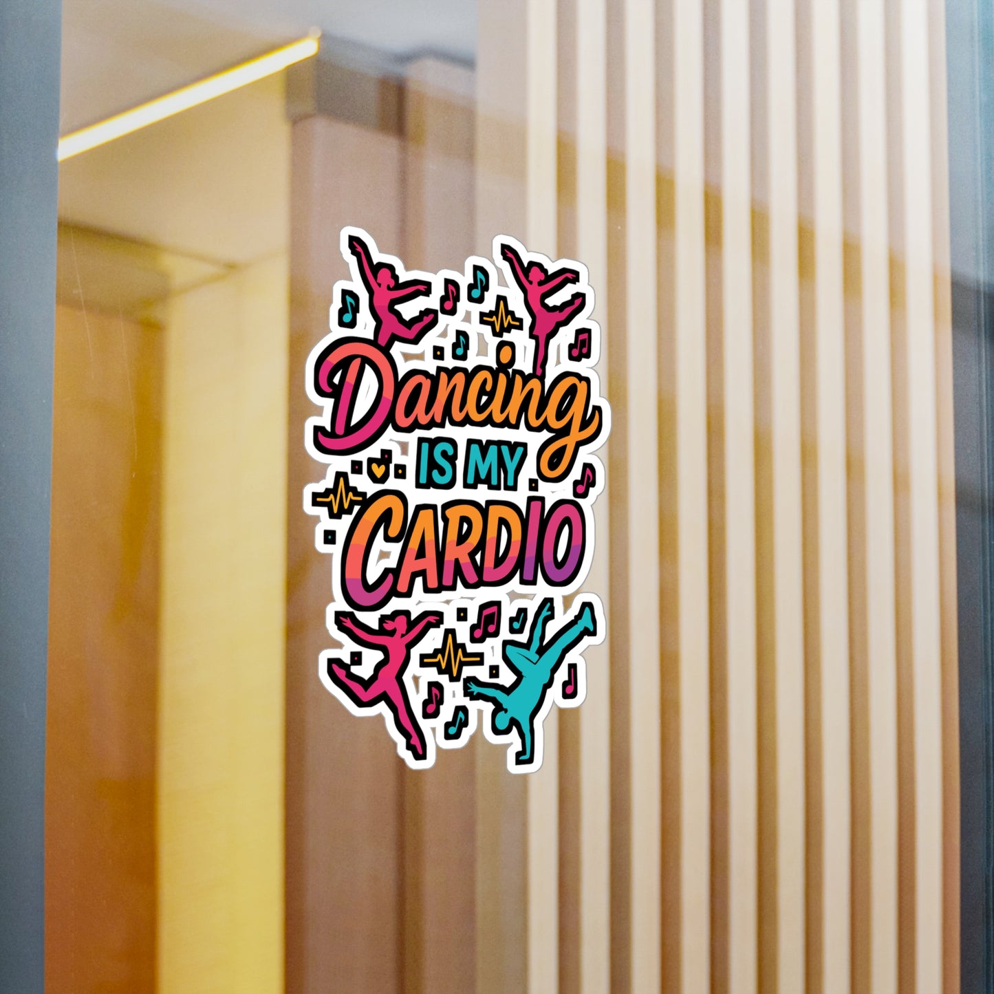 Dancing Is My Cardio – Dance Sticker for Laptop or Water Bottle | Vinyl Performing Arts Decal, Dancer Gift Idea