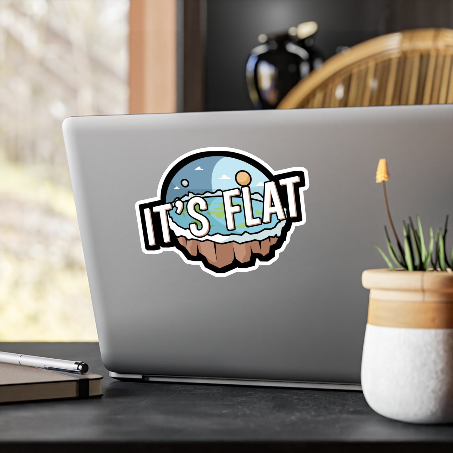 Its Flat - Flat earth Sticker for Wall, Laptop, Window, Truck, Car Flat earth Gift Vinyl Flat earther Decal Sticker