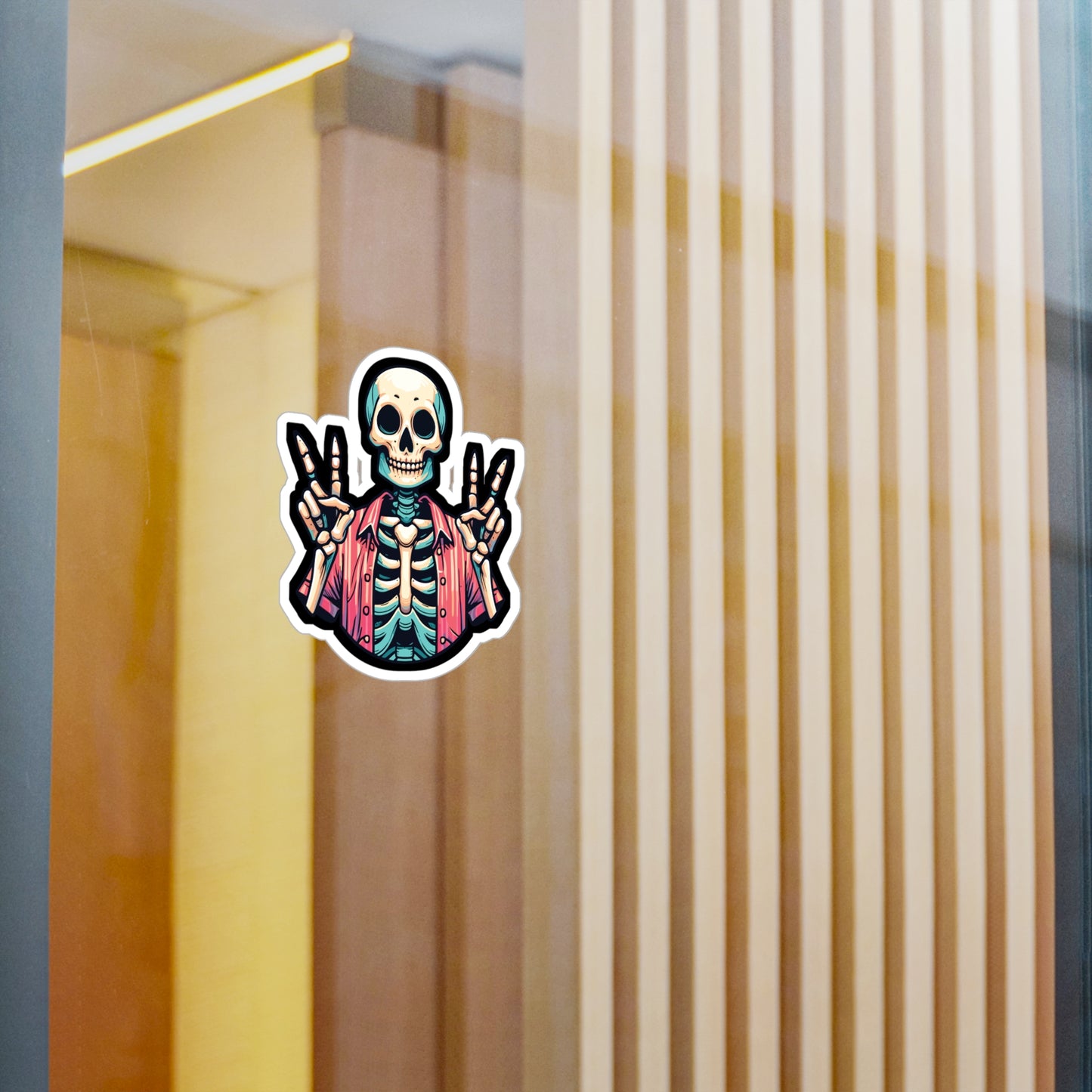 Skeleton Peace - Skeleton Sticker for Car Window Laptop Sticker. Water Bottle Sticker, Vinyl Peace Decal, Bones Sticker - Skeleton Gift