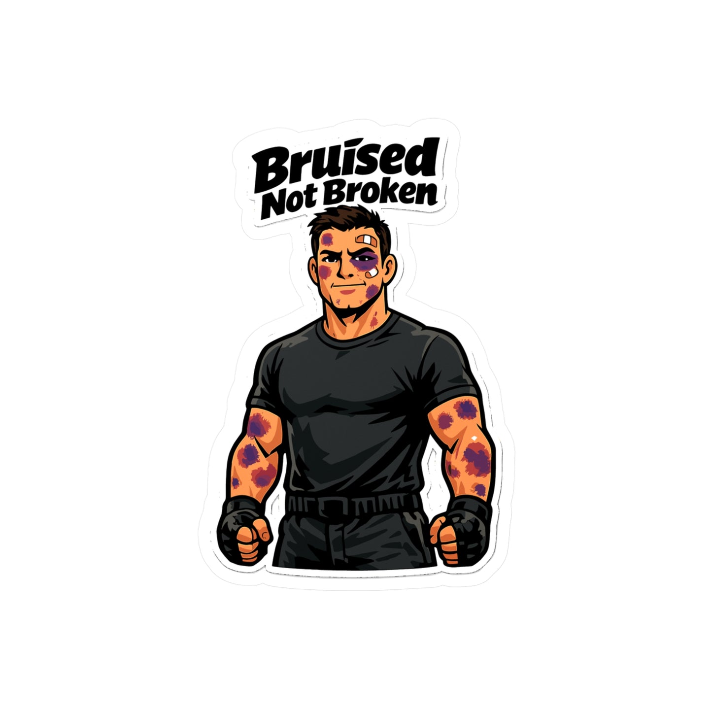 Krav Maga Sticker Bruised Not Broken Martial Arts Self Defense Fitness Vinyl Waterproof Decals for Laptop Water Bottle