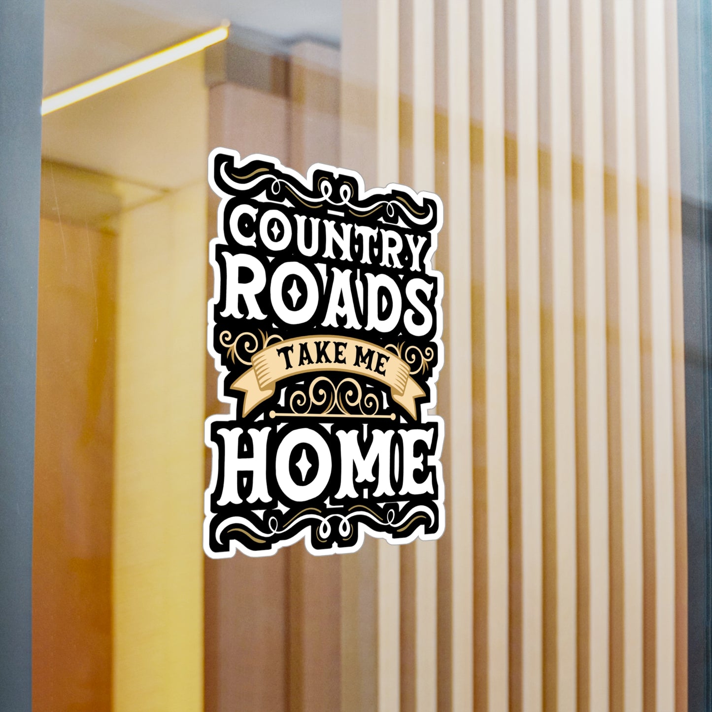 Country Roads Take me Home - Rodeo Sticker for Laptop Sticker. Water Bottle Sticker, Vinyl Cowboy Decal - Rodeo Gift