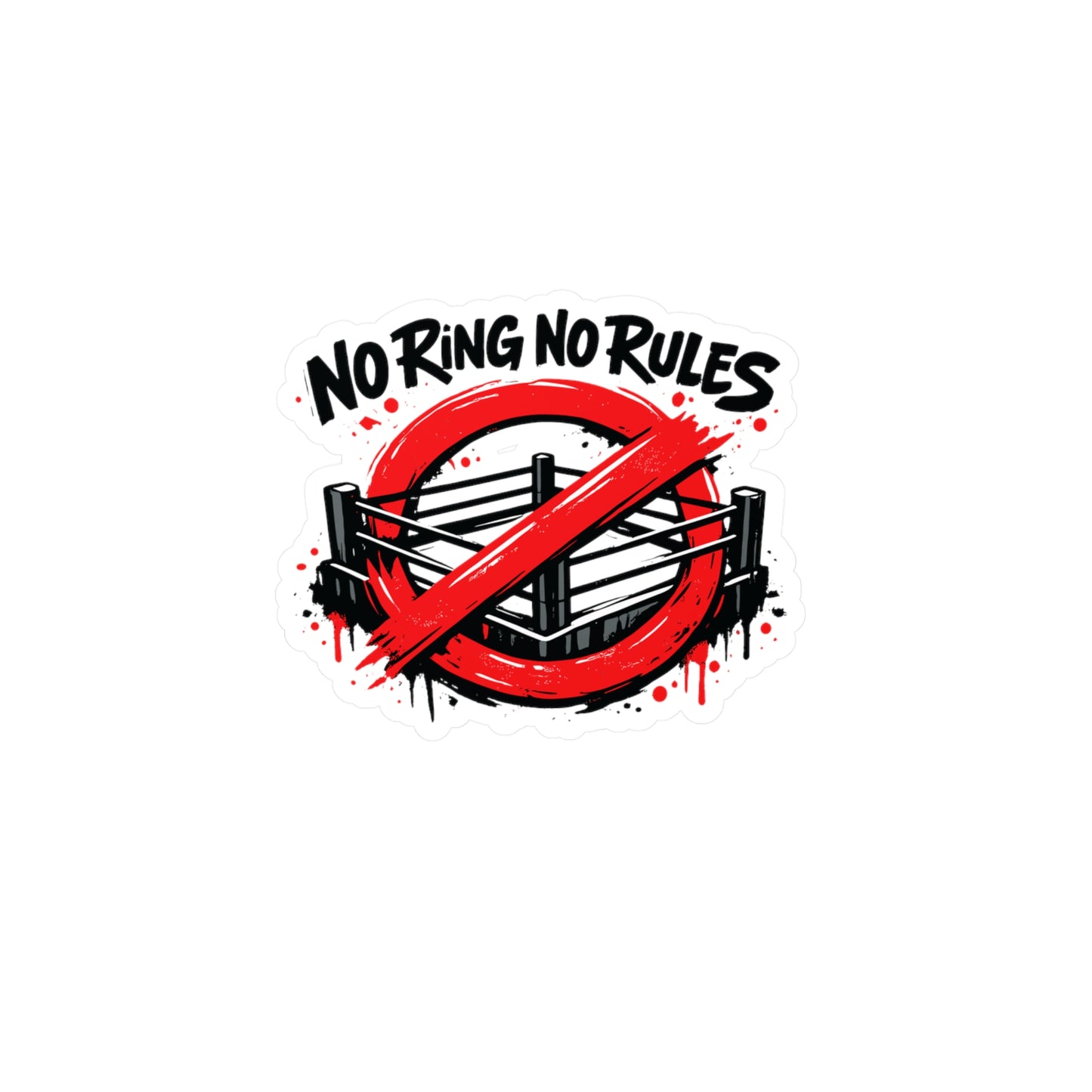 Krav Maga Sticker No Ring No Rules - Martial Arts Self Defense Vinyl Waterproof Decals for Laptop Water Bottle Fitness