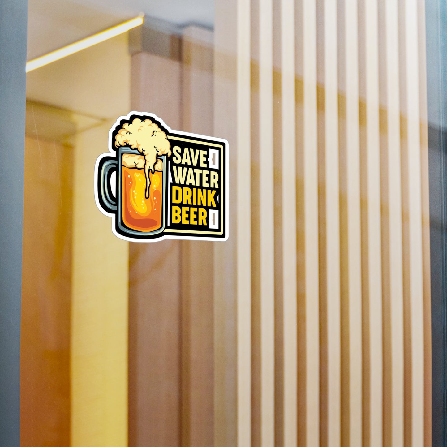 Save Water Drink Beer - Beer Sticker for Car Window Laptop Sticker. Water Bottle Sticker, Vinyl Alcohol Decal, Drinking Sticker - Beer Gift