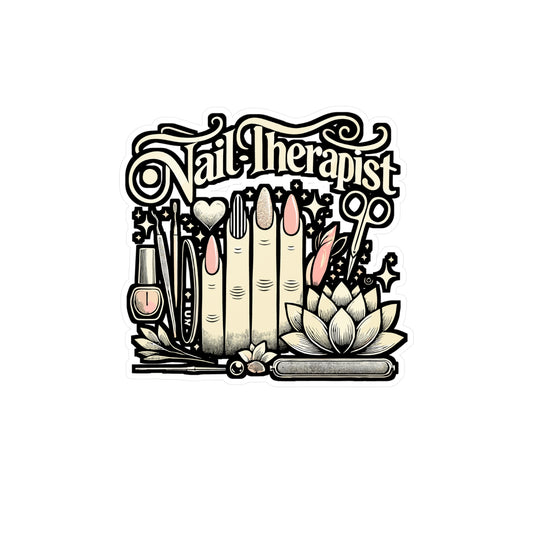 Nail Therapist Vinyl Sticker for Car Window, Laptop & Water Bottle | Manicure Decal, Cosmetologist Gift for Nail Lovers