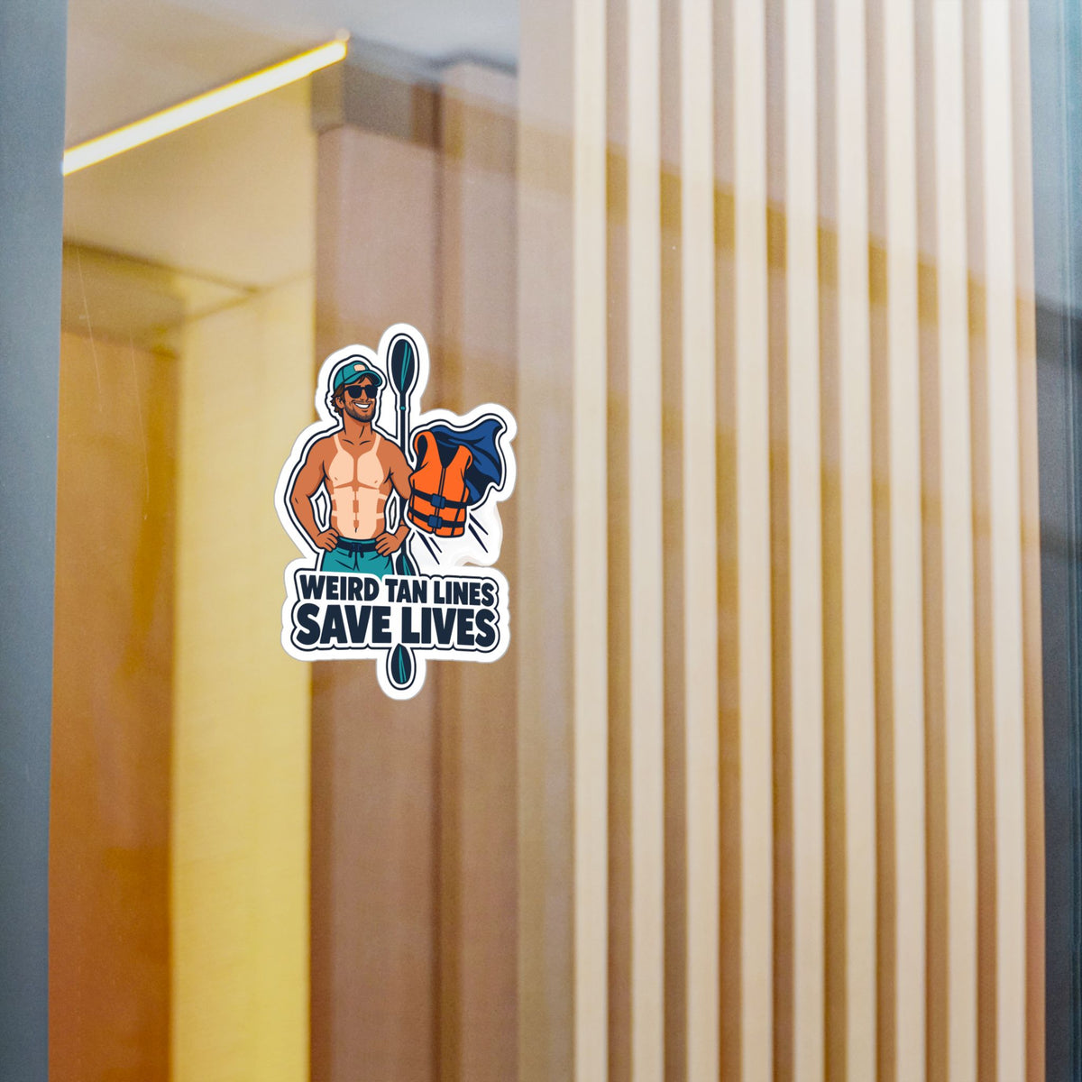Kayak Sticker - Weird Tan Lines Save Lives, Funny Kayaker Decals for Laptop or Water Bottle, Kayaking and Rowing Humor
