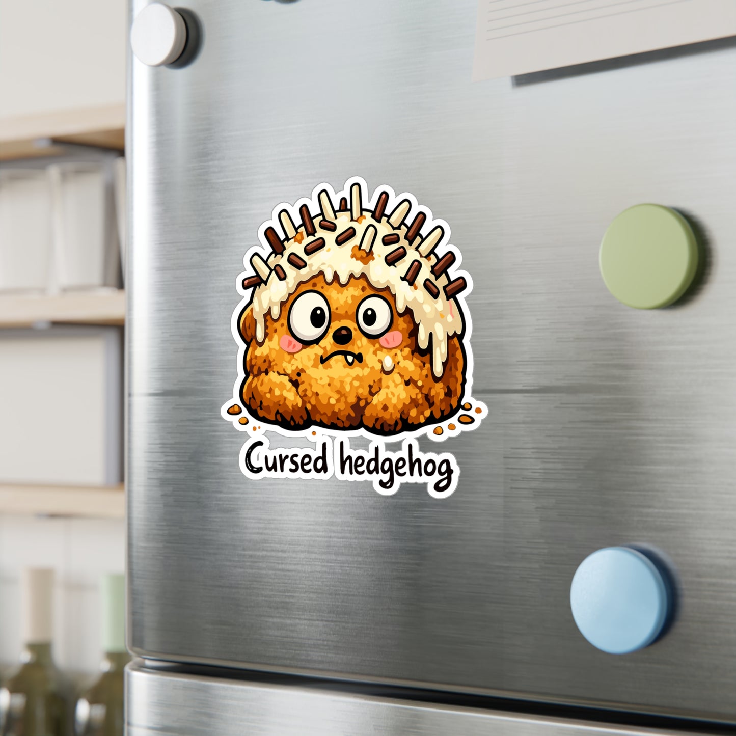 Baking Sticker Cursed Hedgehog Design Funny Sourdough Baker Humor Vinyl Waterproof Decals for Laptop Water Bottle
