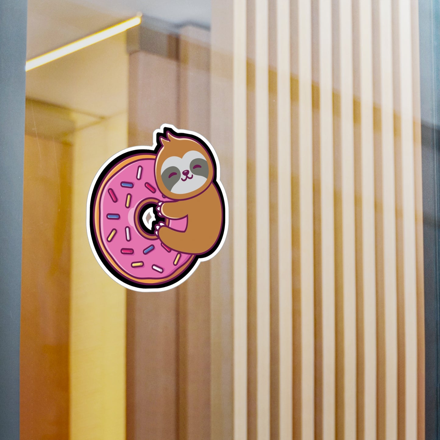 Sloth Donut - Sloth Sticker for Car Window Laptop Sticker. Water Bottle Sticker, Vinyl Cute Decal, Sloths Sticker - Sloth Gift
