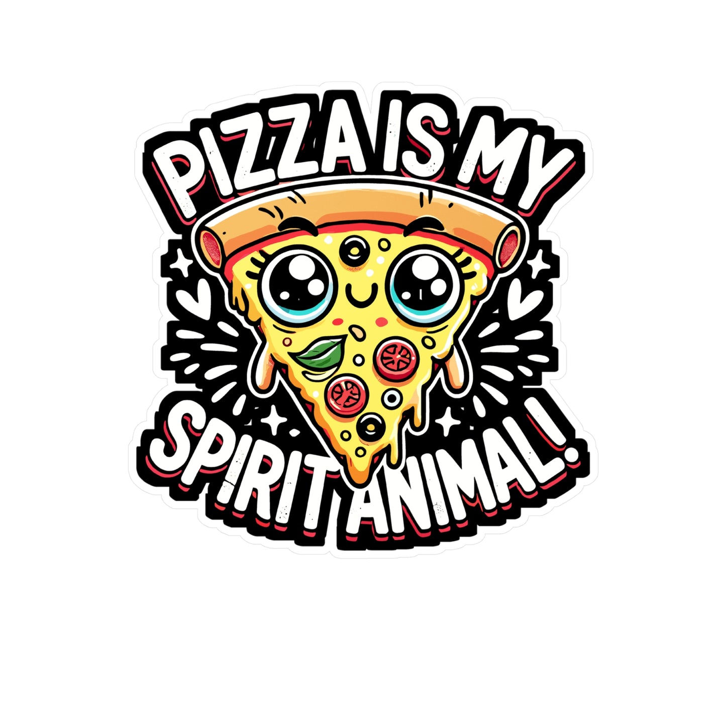 Pizza is My Spirit Animal - Pizza Sticker for Laptop Sticker. Water Bottle Sticker, Vinyl Spirit animal Decal - Pizza Gift