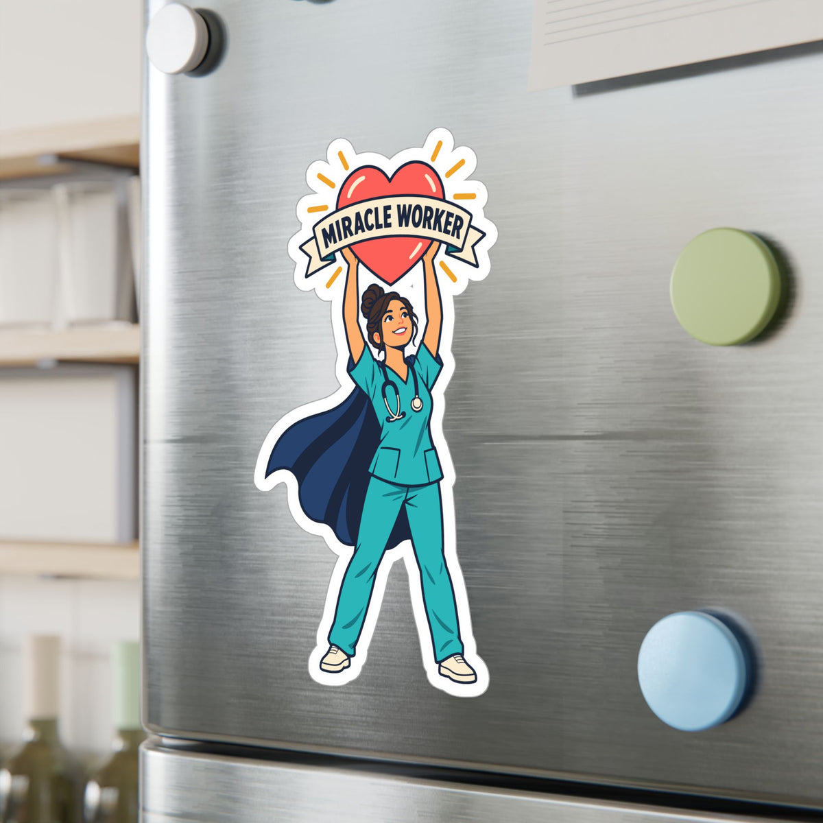 Nurse Sticker, Miracle Worker Vinyl Decals for Nursing Students, Laptop and Water Bottle