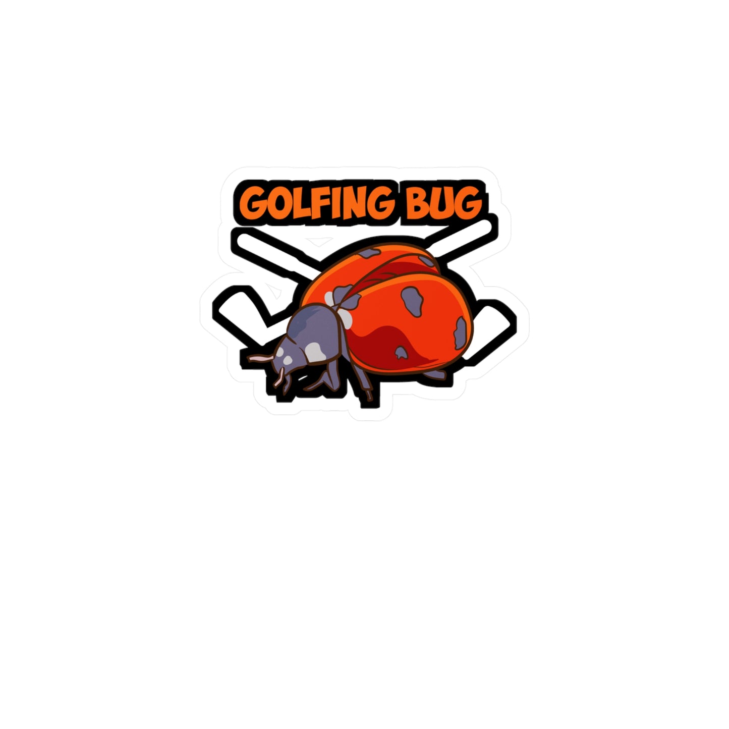 Golfing Bug - Golf Sticker for Car Window Laptop Sticker. Water Bottle Sticker, Vinyl Golfer Decal, Hole Sticker - Golf Gift