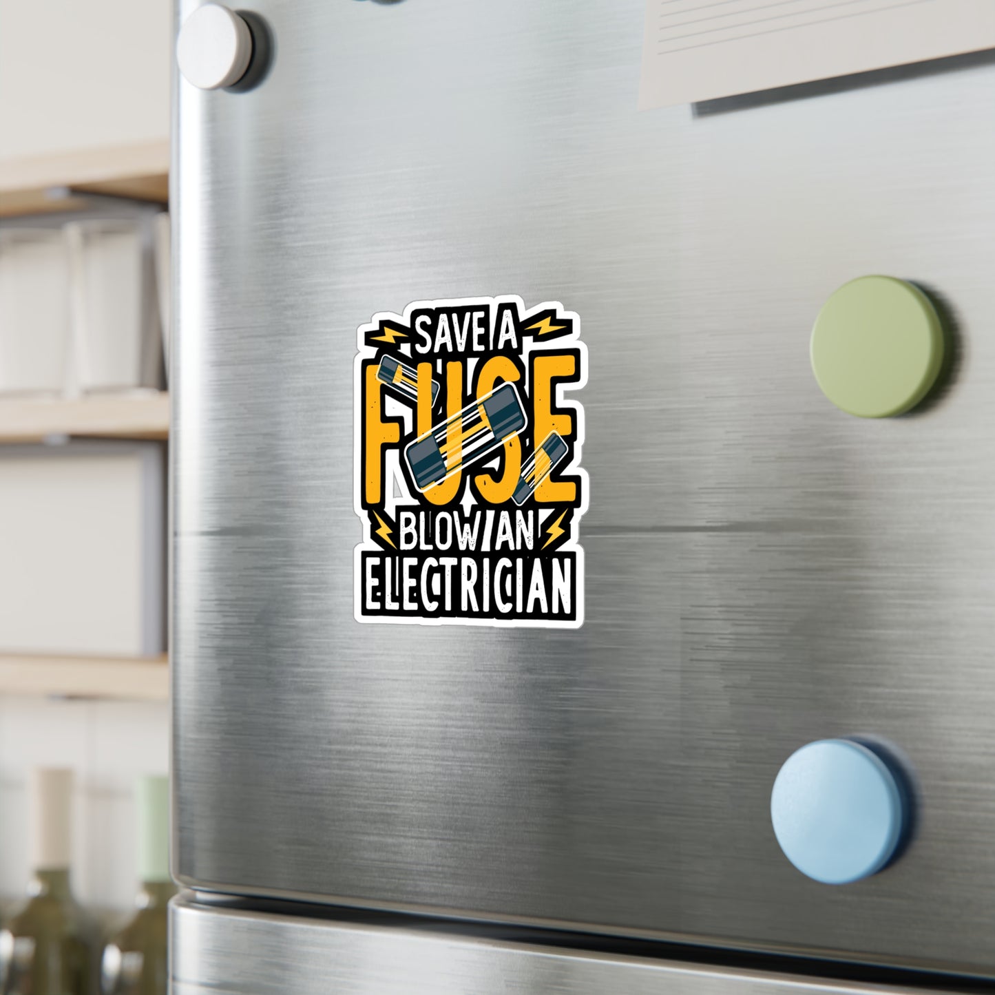 Save A Fuse Blow An Electrician - Electrician Sticker for Laptop Sticker. Water Bottle Sticker, Vinyl Stripper Decal - Electrician Gift