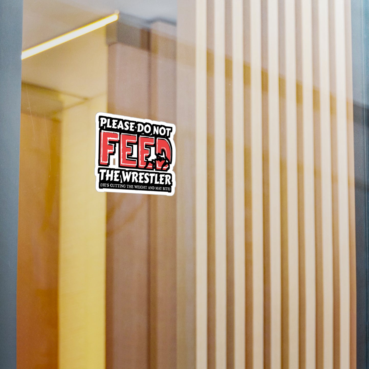 Please Do Not Feed The Wrestler He's Cutting Weight And May Bite - Wrestle Sticker for Wall, Laptop, Window, Truck, Car Wrestle Gift Vinyl Wrestling Decal Sticker