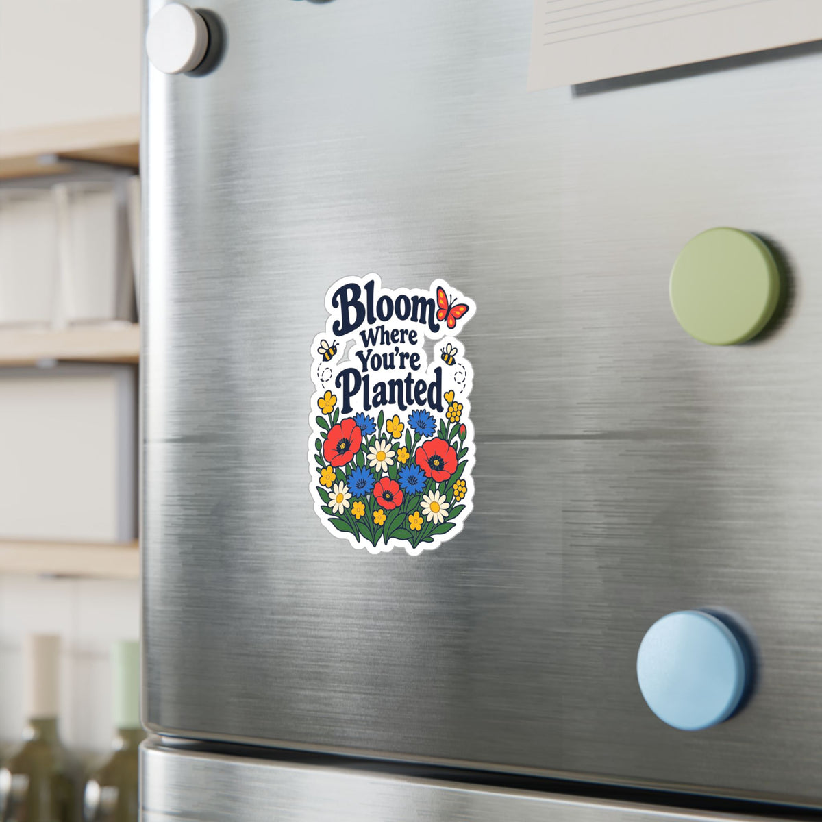 Plants Sticker - Bloom Where You’re Planted, Nature-Inspired Dandelion Decals for Laptop and Water Bottle, Friendship Design