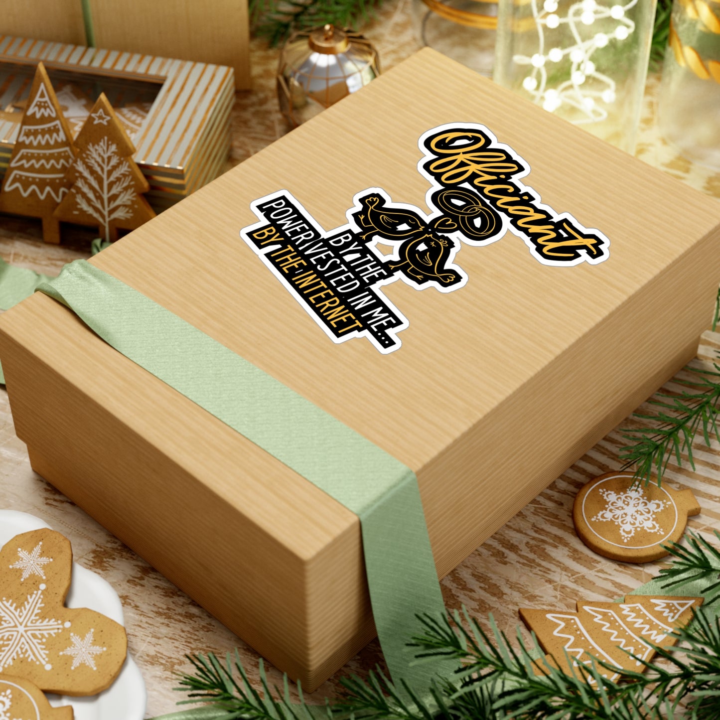 Officiant By The Power Vested In Me... By The Internet | Wedding-officiant Sticker | Online Decals | Wedding-officiant Gift