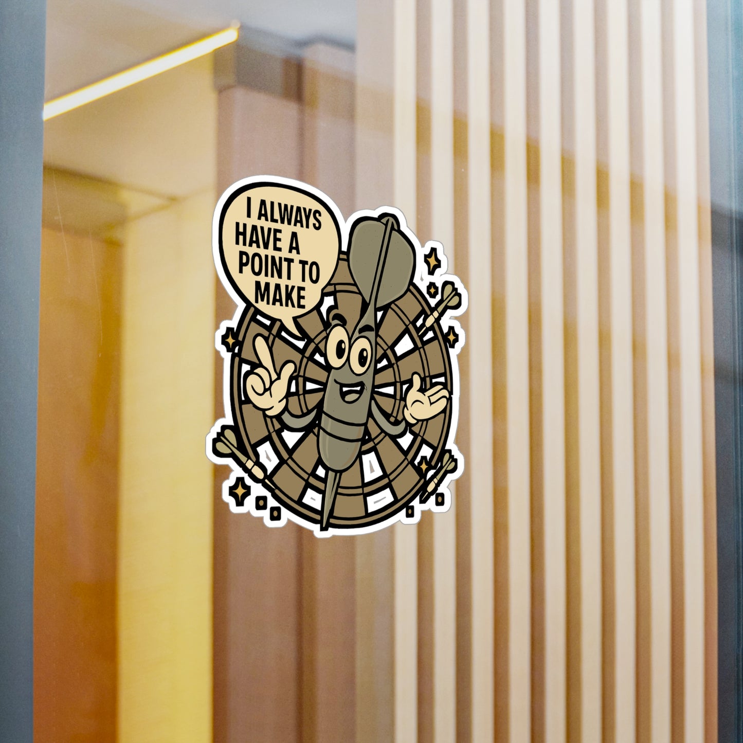 Dart Sticker – "Dart Players Always Have A Point To Make" Decals, Precision Bullseye Vinyl, Waterproof, for Laptop or Water Bottle