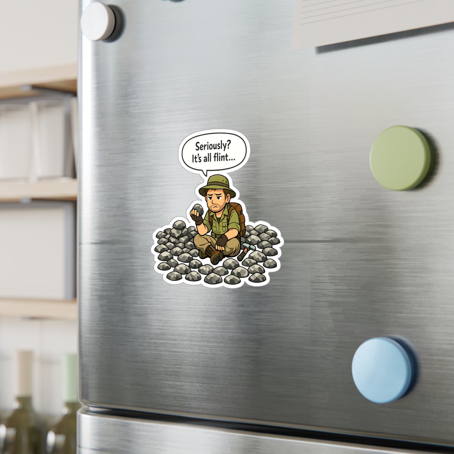 Geologie Sticker Seriously? It's all flint… Funny Geology Rocks Minerals Tectonics Vinyl Waterproof sticker decals for Laptop Water Bottle