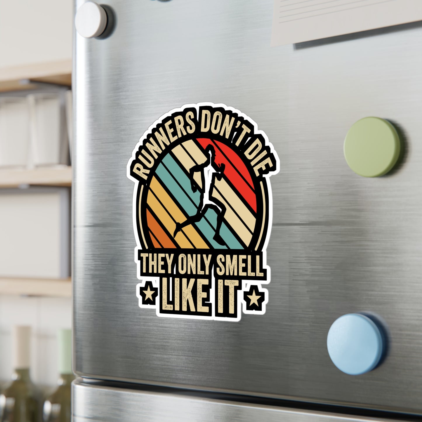 Runners Don't Die They Only Smell Like It - Marathon Sticker for Laptop Sticker. Water Bottle Sticker, Vinyl Running Decal - Marathon Gift