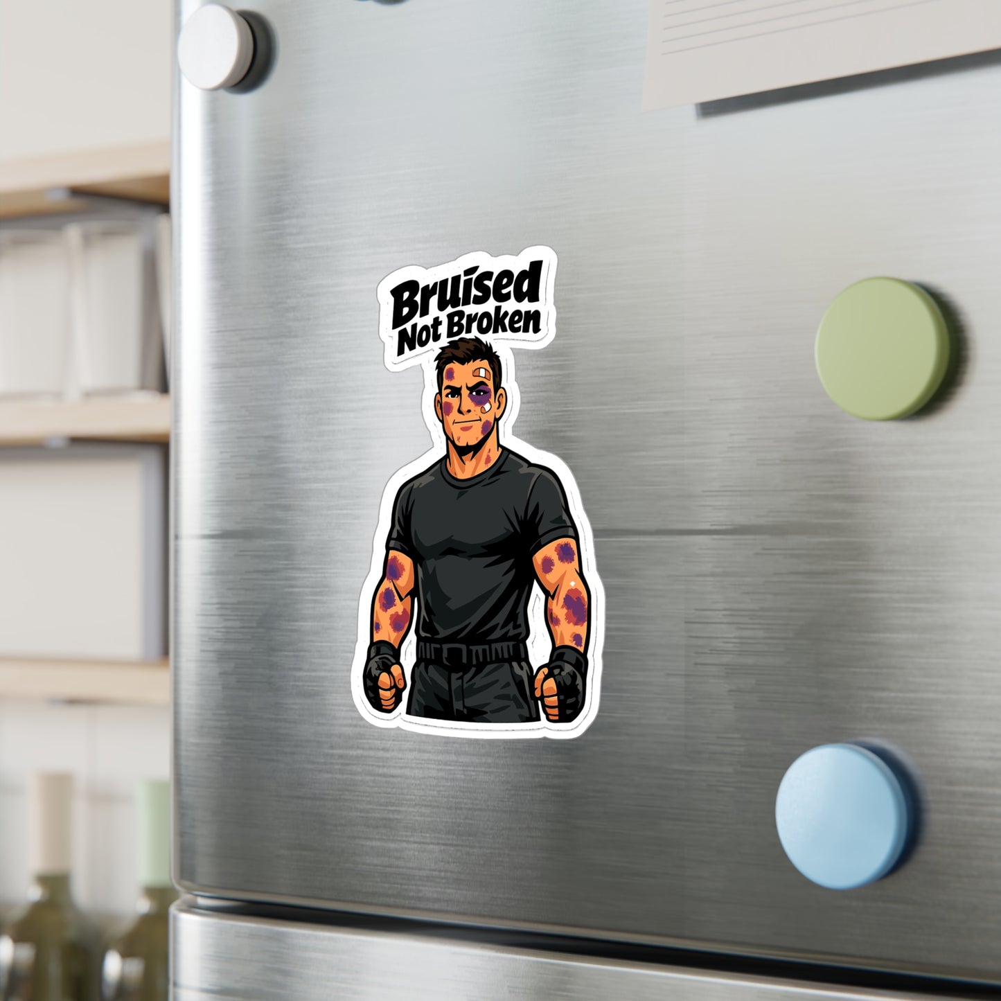Krav Maga Sticker Bruised Not Broken Martial Arts Self Defense Fitness Vinyl Waterproof Decals for Laptop Water Bottle