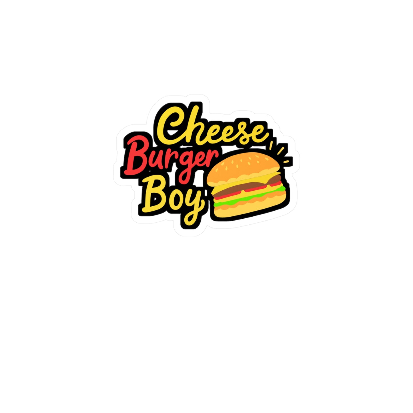 Cheeseburger Boy - Cheeseburger Sticker for Laptop Sticker. Water Bottle Sticker, Vinyl Buns Decal - Cheeseburger Gift