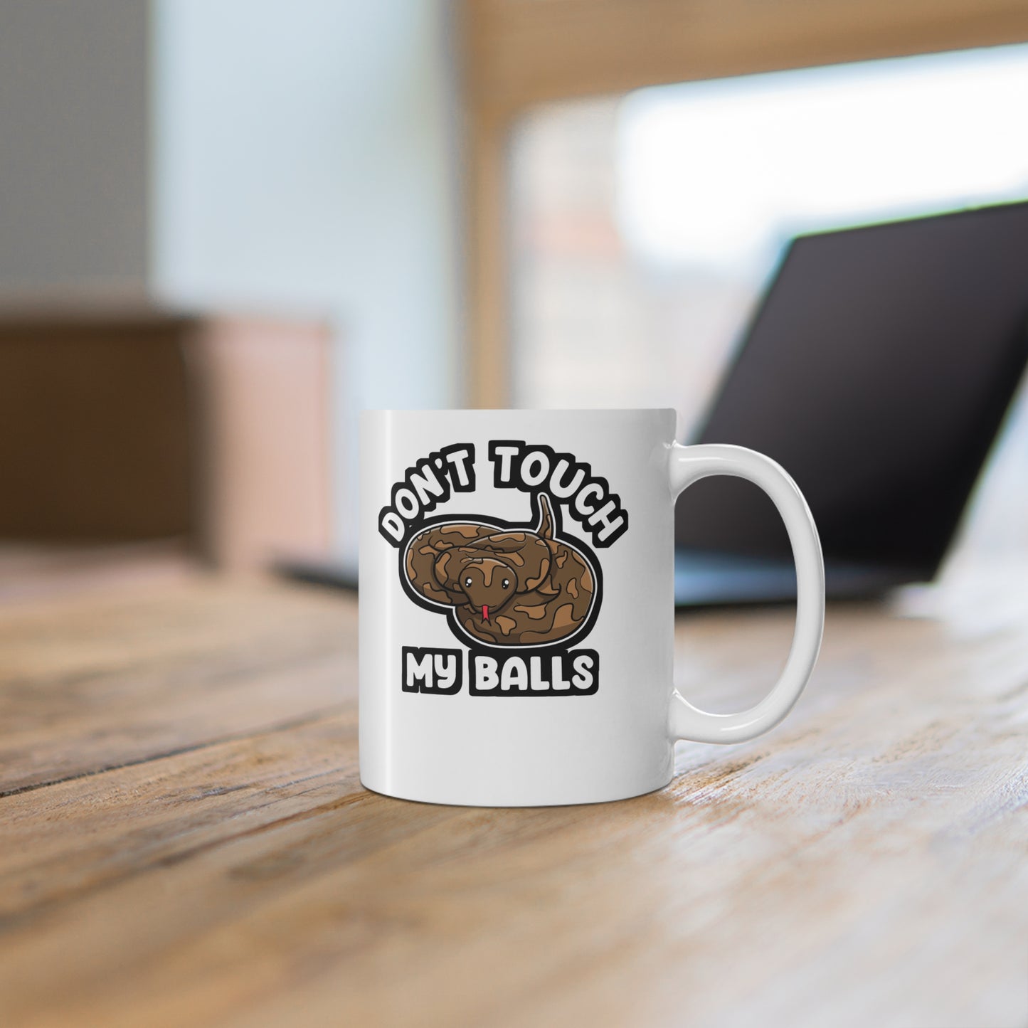 Don't Touch My Balls - Ball-python Mug for Coffee 11oz. Ball-python Cup, White ceramic, Balls Mug, Snake Tea Cup - Ball-python Gift