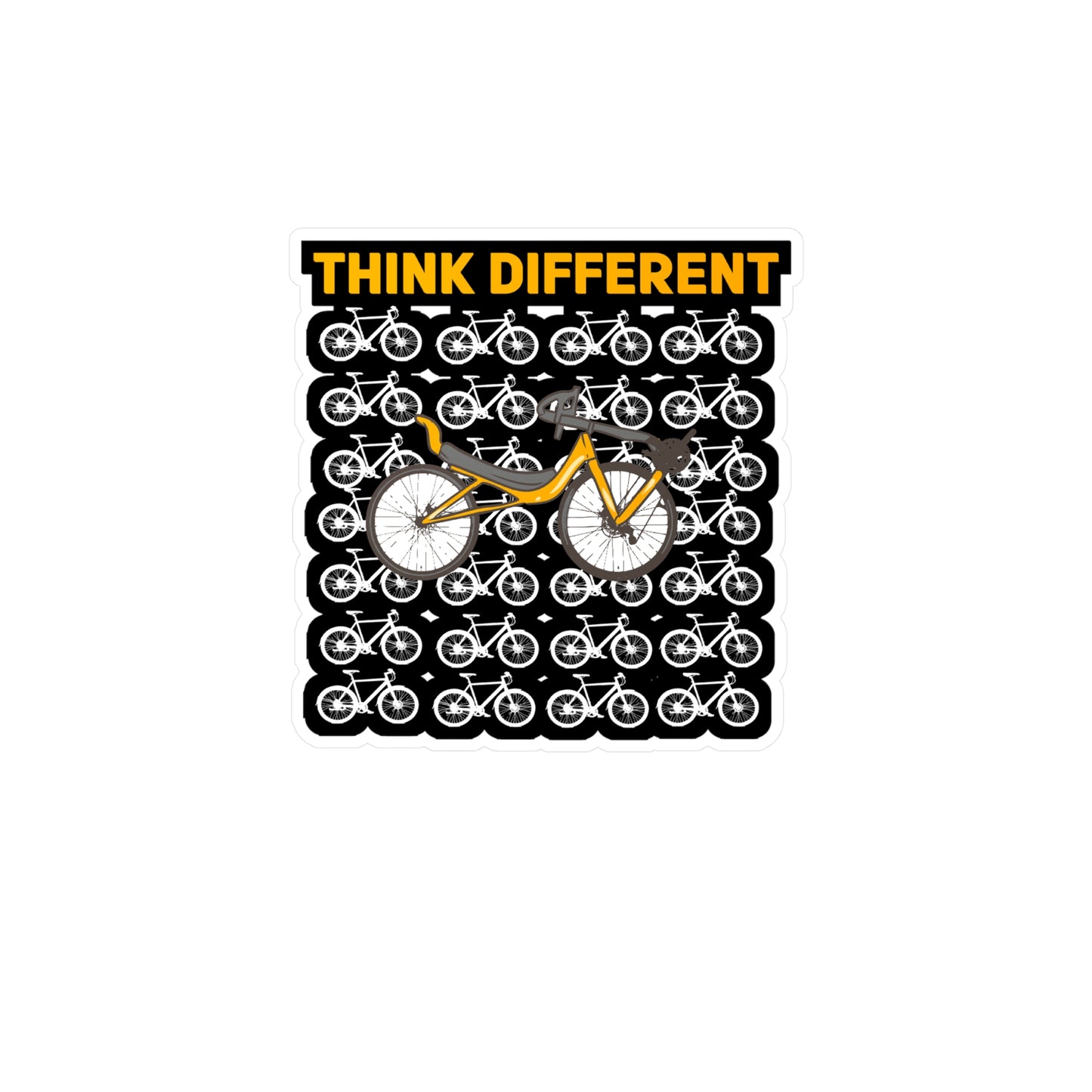 Recumbent Bike Think Different - Recumbent Sticker for Laptop Sticker. Water Bottle Sticker, Vinyl Fitness Decal - Recumbent Gift
