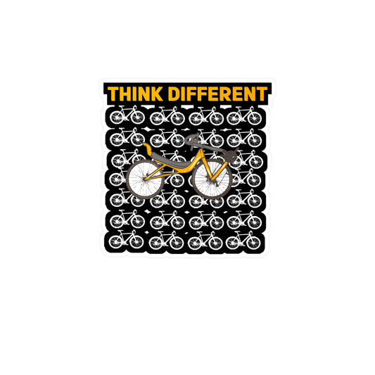 Recumbent Bike Think Different - Recumbent Sticker for Laptop Sticker. Water Bottle Sticker, Vinyl Fitness Decal - Recumbent Gift
