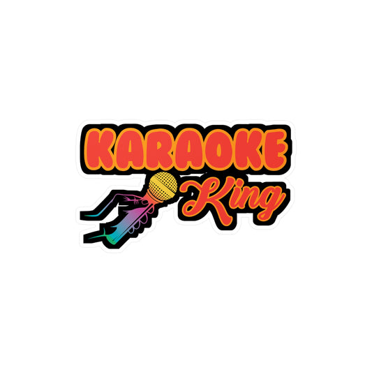 Karaoke King - Karaoke Sticker for Laptop Sticker. Water Bottle Sticker, Vinyl Karaoke party Decal - Karaoke Gift