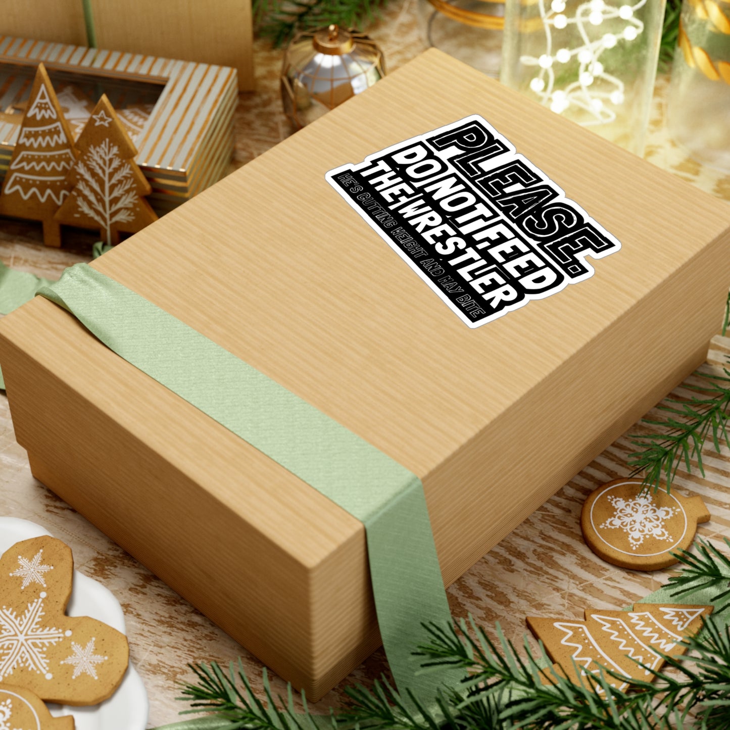 Please Do Not Feed The Wrestler He's Cutting Weight And May Bite - Wrestle Sticker for Wall, Laptop, Window, Truck, Car Wrestle Gift Vinyl Wrestling Decal Sticker