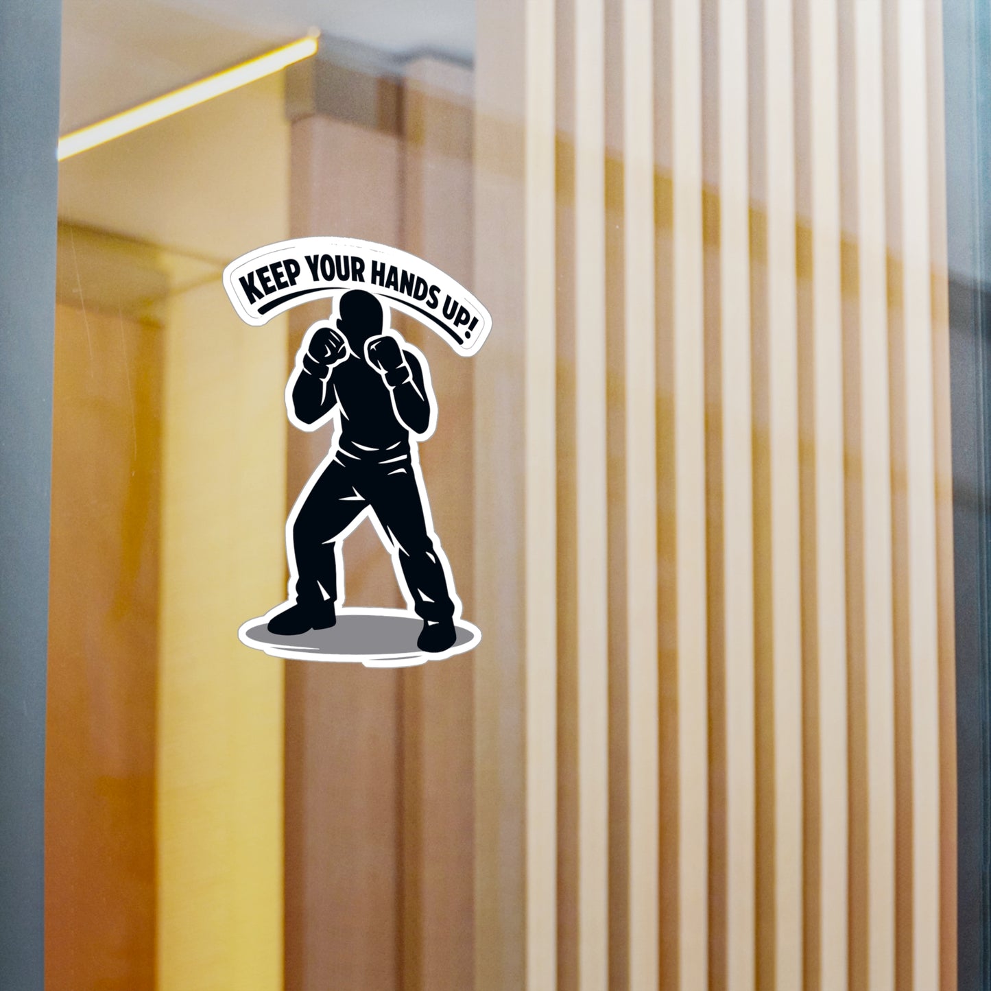 Krav Maga Sticker "Keep Your Hands Up!" Waterproof Vinyl Decals for Laptop, Water Bottle – Martial Arts Self Defense Fitness Gear