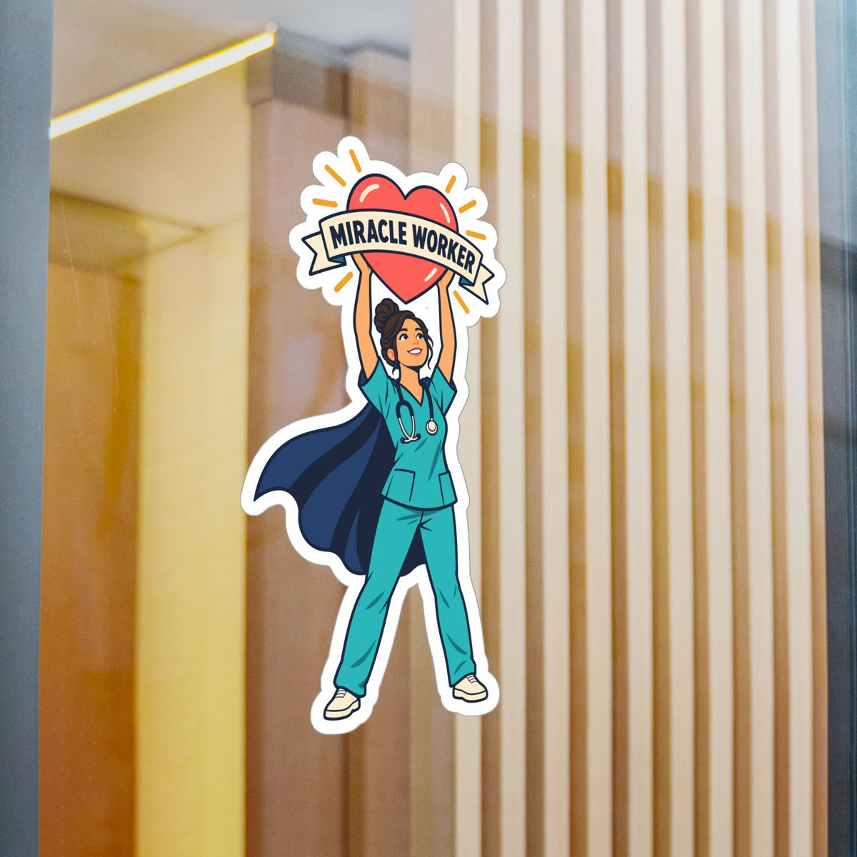 Nurse Sticker, Miracle Worker Vinyl Decals for Nursing Students, Laptop and Water Bottle