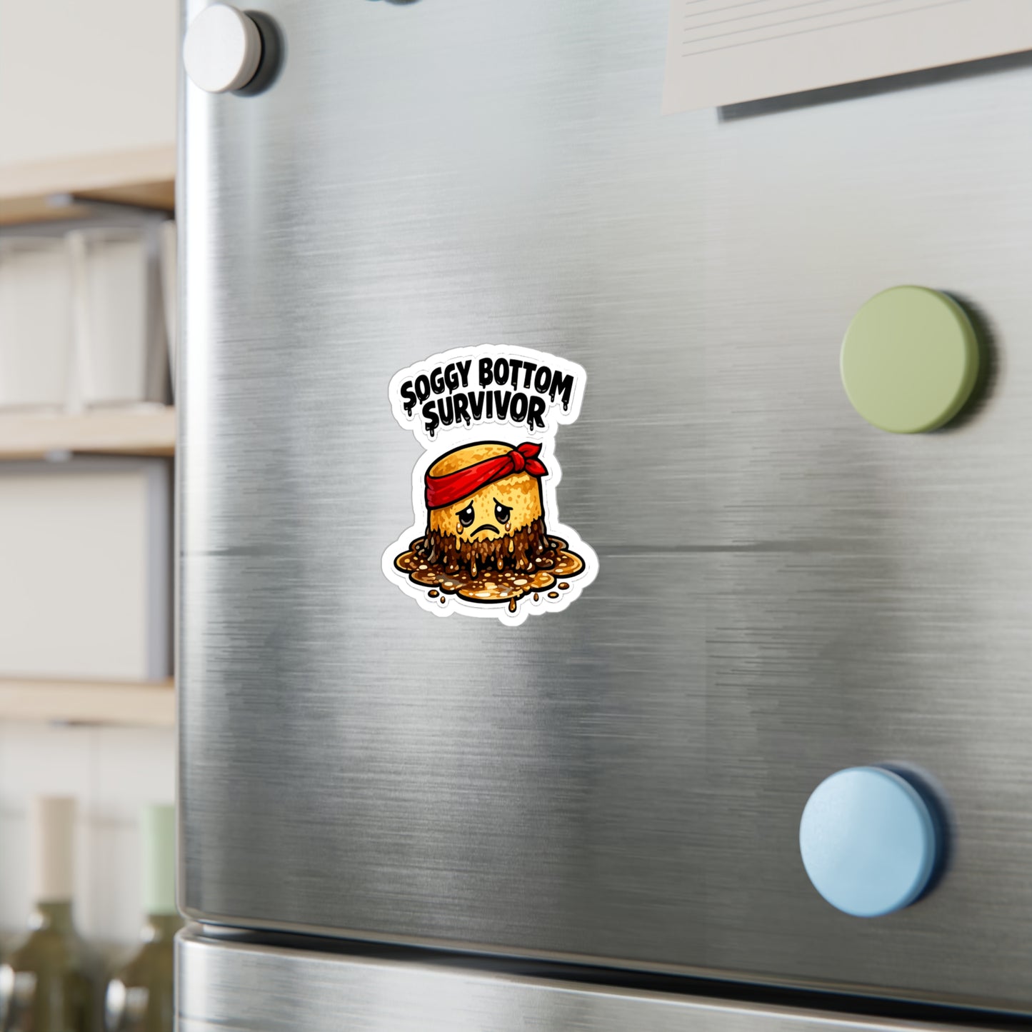 Baking Sticker Soggy Bottom Survivor Funny Sourdough Baker Decals Waterproof Vinyl for Laptop Water Bottle