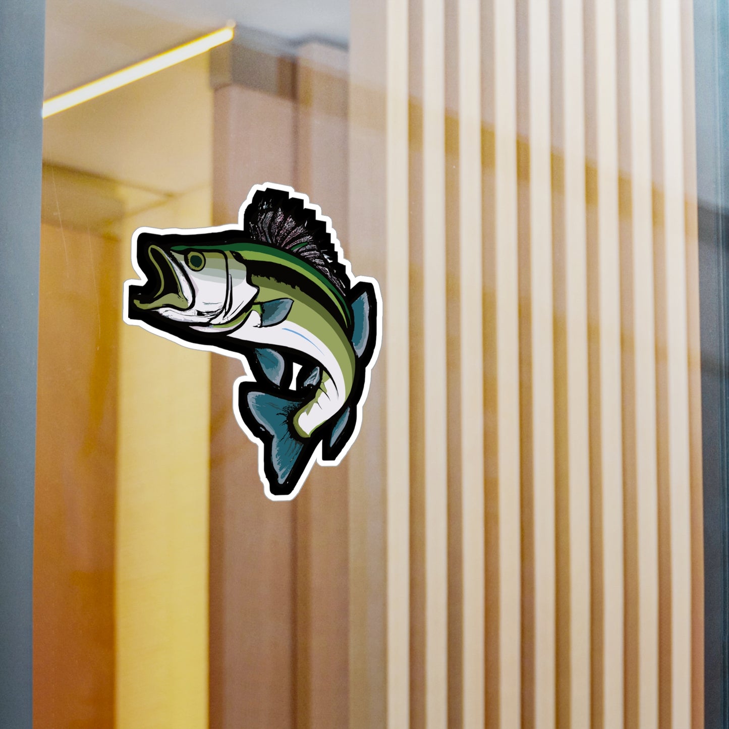 Jumping Bass Fish - Bass Sticker for Car Window Laptop Sticker. Water Bottle Sticker, Vinyl Fishing Decal, Aquatic Sticker - Bass Gift