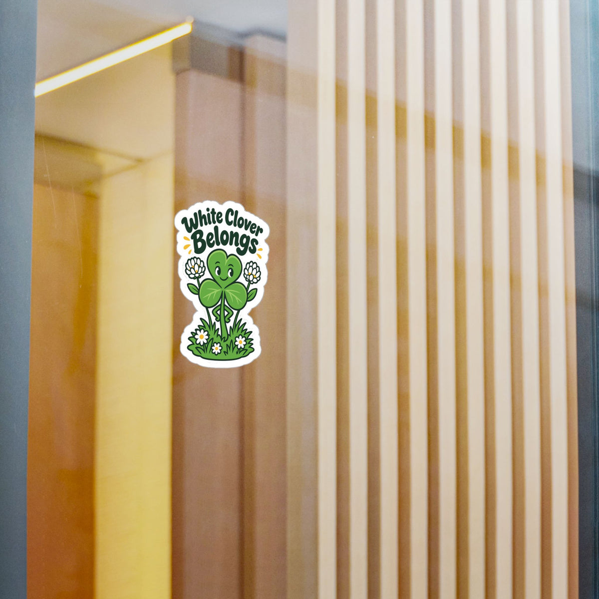 Plants Sticker – White Clover Belongs, Clover and Dandelion Decals Inspired by Nature and Friendship for Laptop or Water Bottle