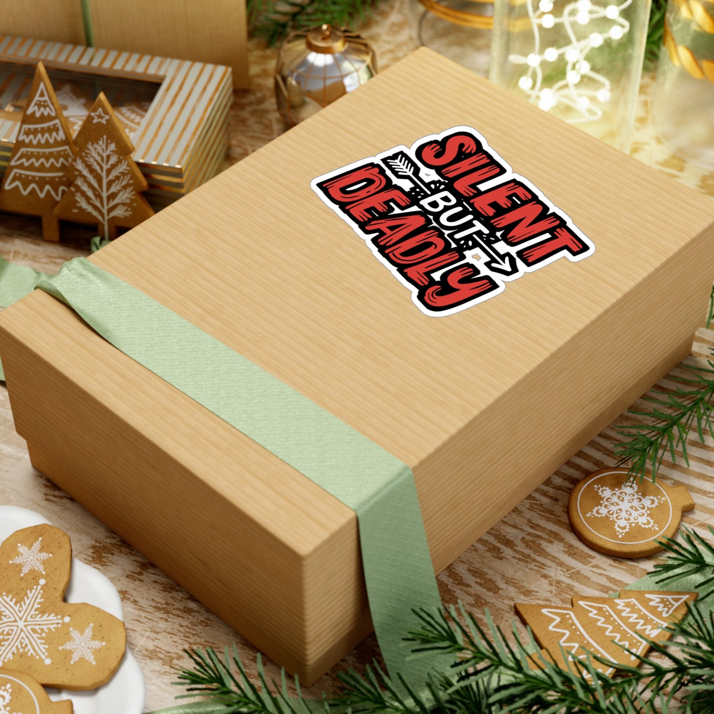 Silent But Deadly - Archery Sticker for Laptop Sticker. Water Bottle Sticker, Vinyl Prehistoric Decal - Archery Gift