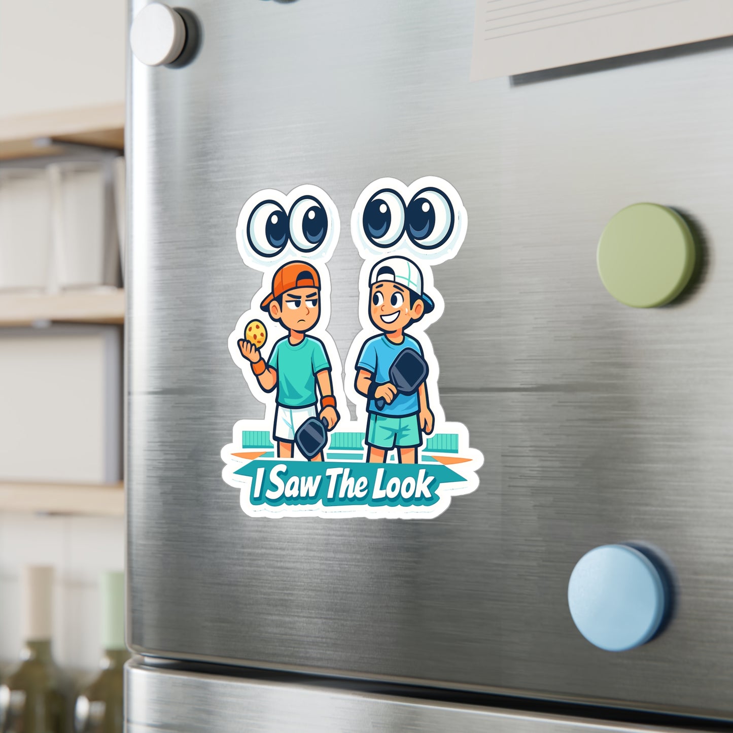 Pickleball Sticker "I Saw The Look" Funny Athlete Design, Waterproof Vinyl Decals for Laptop, Water Bottle, Competition Gift