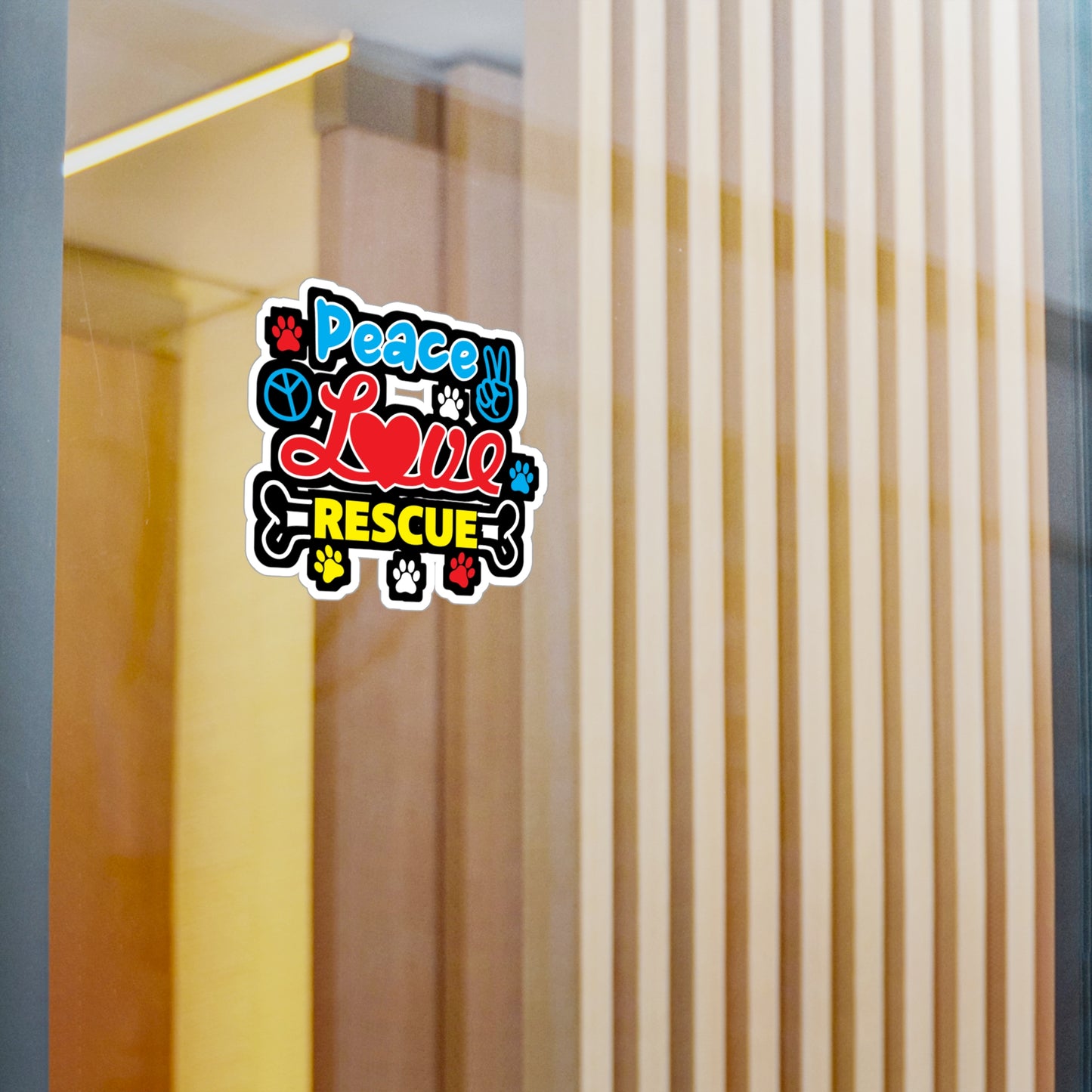 Peace Love Rescue - Animal-rescue Sticker for Laptop Sticker. Water Bottle Sticker, Vinyl Rescuer Decal - Animal-rescue Gift