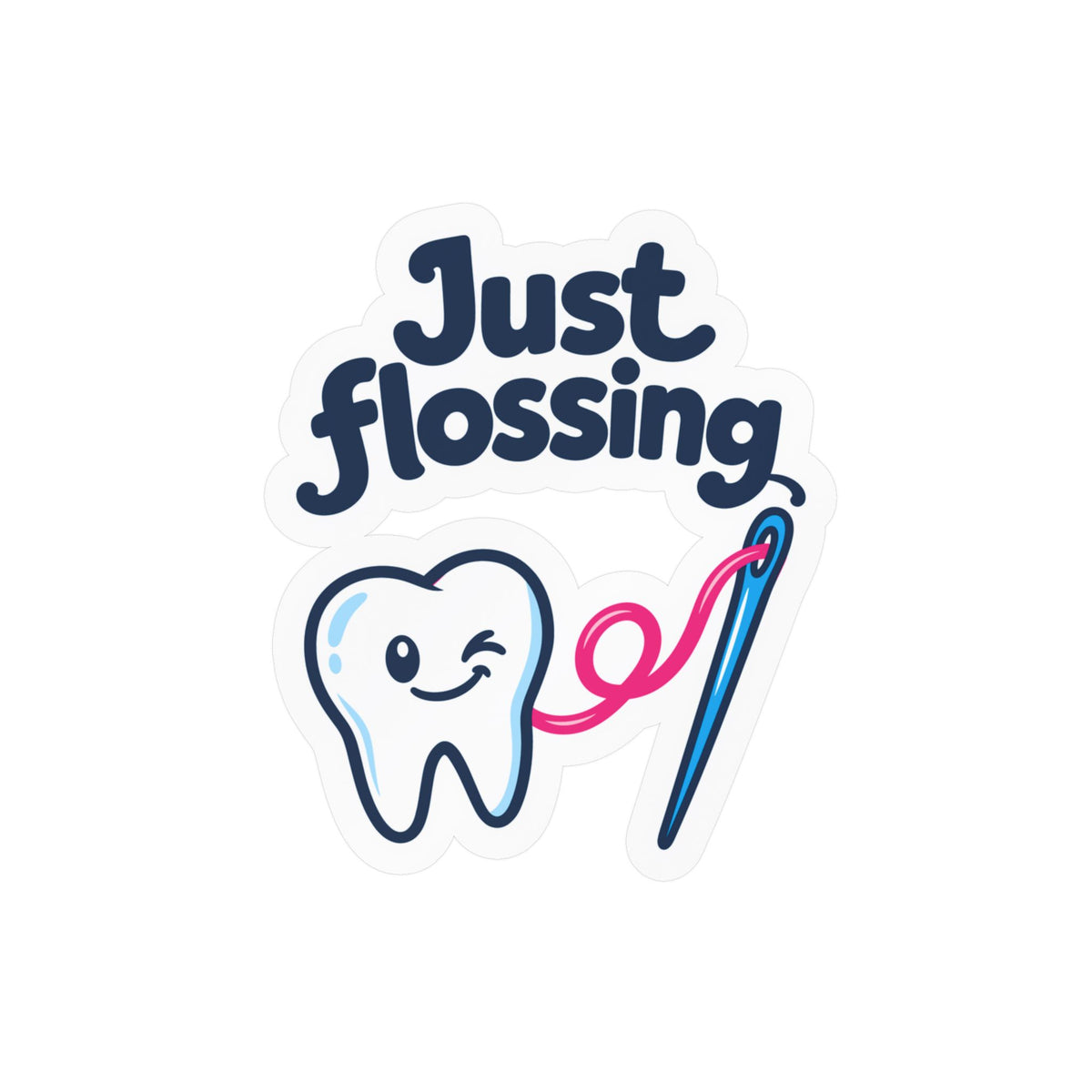 Embroidery Sticker – Just Flossing Needlework Design for Stitching and Crafting Fans, Laptop and Water Bottle decals