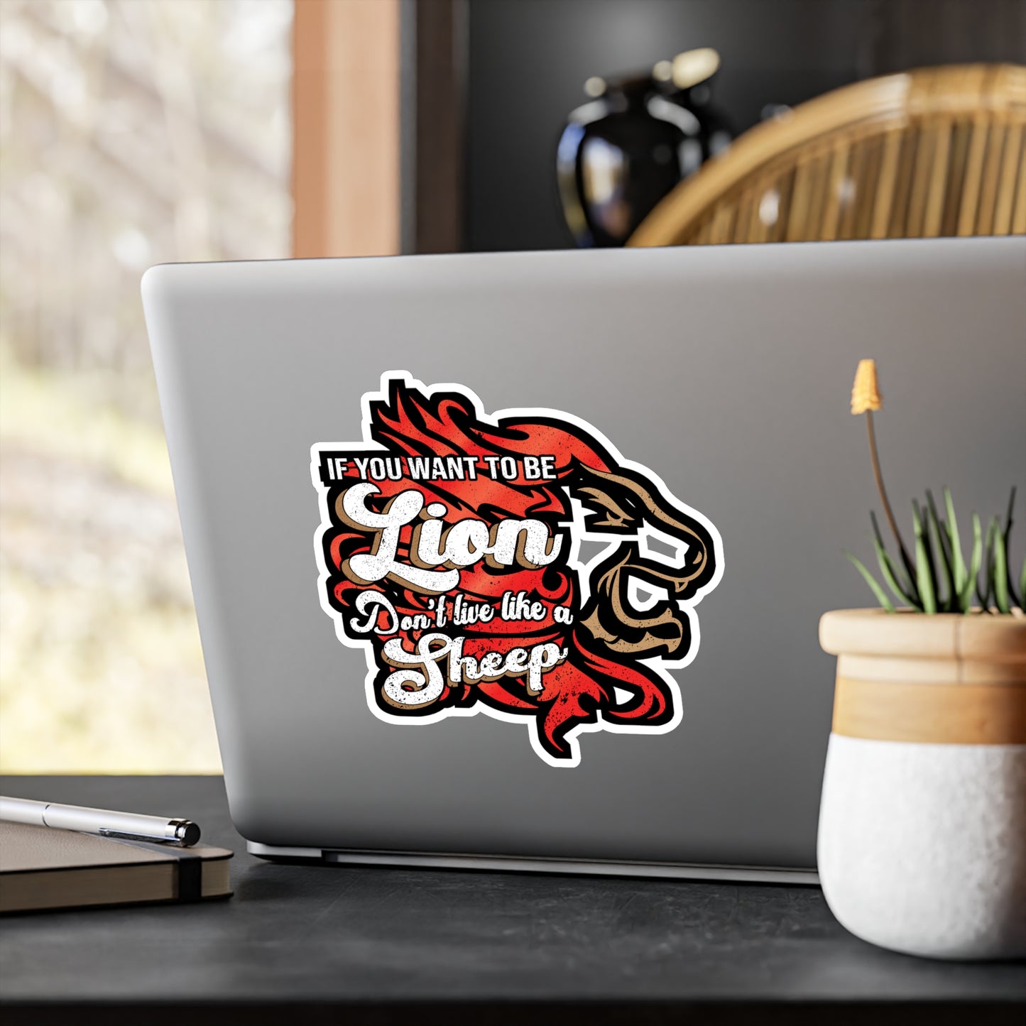 Be The Lion Not Sheep - Motivation Sticker for Laptop Sticker. Water Bottle Sticker, Vinyl Inspiration Decal - Motivation Gift