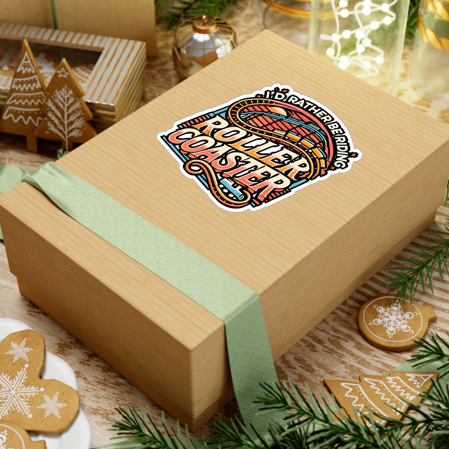 I'd Rather Be Riding a Roller Coaster – Vinyl Sticker for Laptop or Water Bottle | Amusement Park Gift for Thrill Seekers