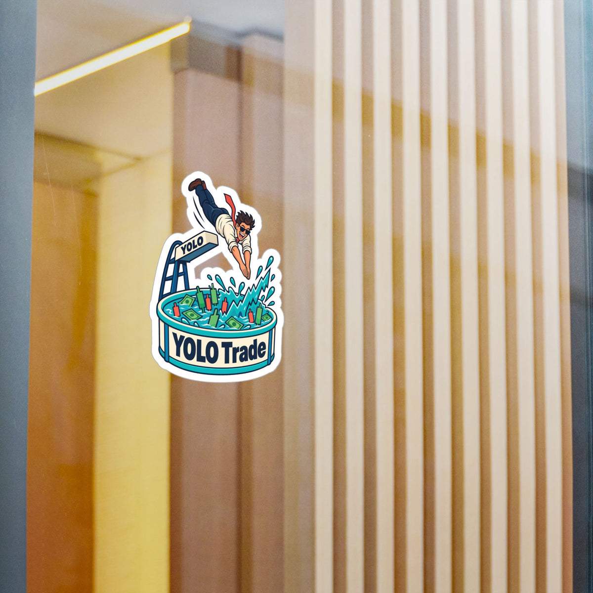 Day Trading Sticker - YOLO Trade Design for the Stock Market and Forex Trader, Laptop and Water Bottle Decals